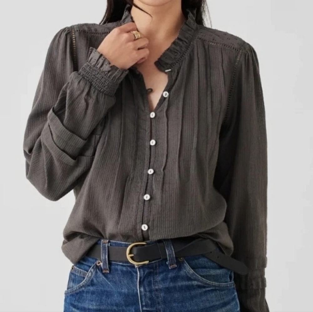 Faherty Organic Cotton Faded Black Medium Willa Top